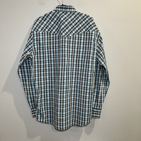 Larry Mahan Long Sleeve Pearl Snap Men’s Shirt Size Large Plaid Multicolor - Picture 2 of 7